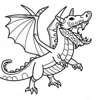 Fierce Ender Dragon i Flugten Farvelægningsside | Minecraft Ender Drage malebog