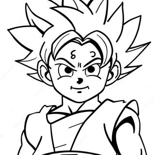 Goten i Super Saiyan Form Farvelægningsside | Goten malebog