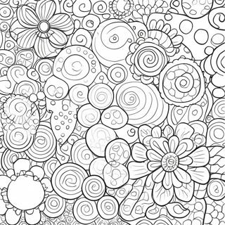 Polka Dot Mønstre Farvelægningsside | Polka Dot malebog