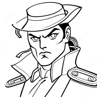 Jotaro Kujo i aktion farvelægningsark | JJBA malebog