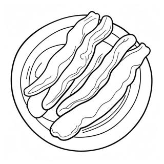 Sprødt bacon på en tallerken farvelægningsside | Bacon malebog