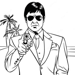 Scarface filmplakat farvelægningsside | Scarface malebog