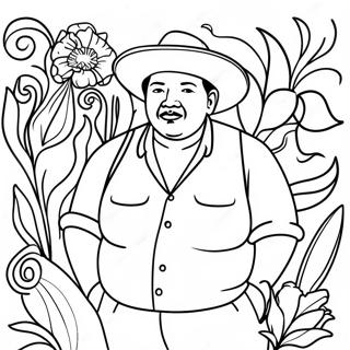Diego Rivera farvelægningsside | Diego Rivera malebog