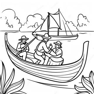Jamestown Nybyggere i Kanoer Malebog | Jamestown malebog