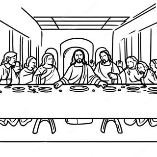 Den Sidste Nadver med Farverige Disciple Malebog | Sidste Måltid malebog