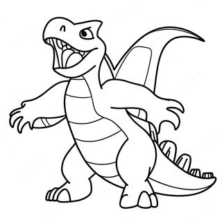 Garchomp i aktion farvelægningsside | Garchomp malebog