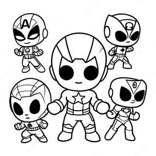 Chibi Marvel superhelte farvelægningsside | Chibi Marvel malebog