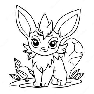 Leafeon farvelægningsside | Bladfugl malebog