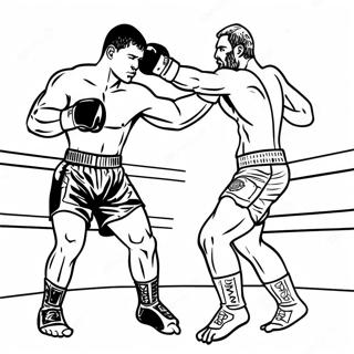 MMA kæmpere i aktion farvelægningsside | UFC malebog