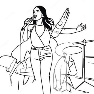 Dua Lipa Optræder på Scene Malebog | Dua Lipa malebog