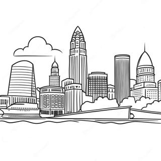Cleveland Skyline Farvelægningsside | Ohio malebog