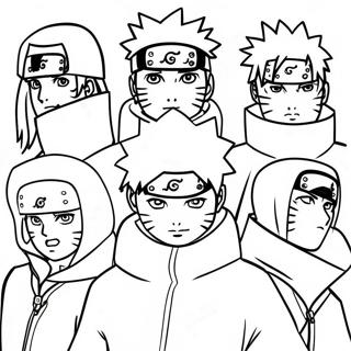 Naruto Akatsuki Medlemmer Farvelægningsside | Akatsuki malebog