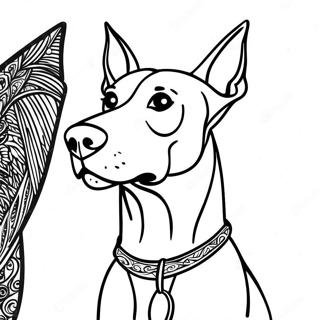 Doberman Farvelægningsside | Dobermann malebog
