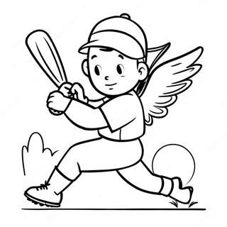 Engle Baseball Spiller Svingende Bat Malebog | Engle Baseball malebog