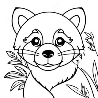 Rød panda farvelægningsside | Rød Panda malebog