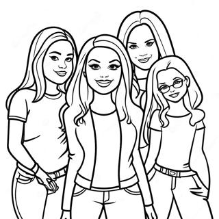 Mean Girls gruppe af venner farvelægningsside | Ond piger malebog