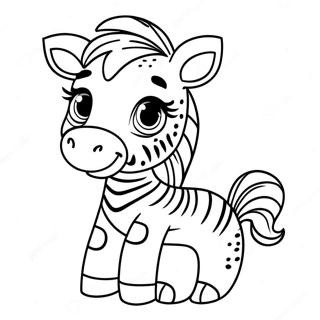 Sød baby zebra, farvelægningsside | Zebra malebog