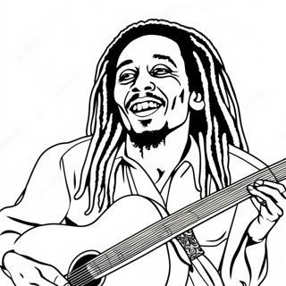 Bob Marley med guitar farvelægningssider | Bob Marley malebog