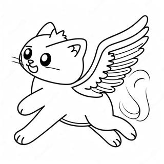 Magisk Vinget Kat Flyvende Malebog | Vinget Kat malebog