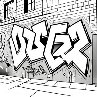 Urban Graffiti Farvelægningsside | Ghetto malebog