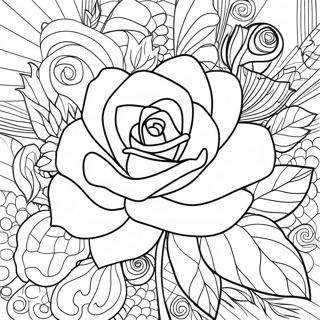 Hjerte Rose Malebog | Hjerte Rose malebog