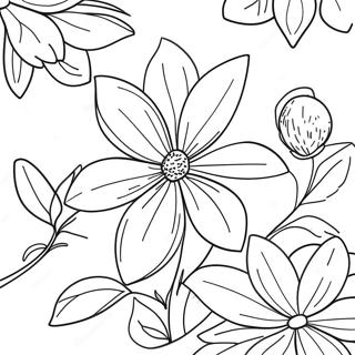 Delikat Orange Blomst Malebog | Orange Blomst malebog