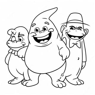 Grimace med Venner Farvelægningsside | Grimace malebog