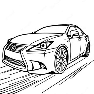 Lexus Bil i Bevægelse Farvelægningsside | Lexus malebog