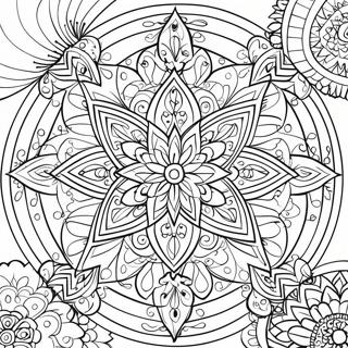 Hellig Geometri Mandala Farvelægningsside | Hellig Geometri malebog