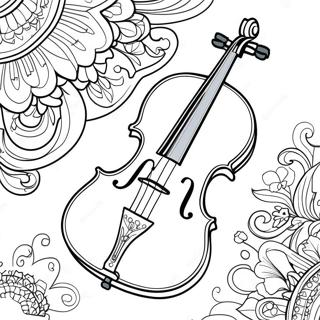 Violin Farvelægningsside | Violin malebog