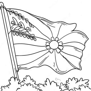 Oklahoma Statens Flag Farvelægningsside | Oklahoma malebog