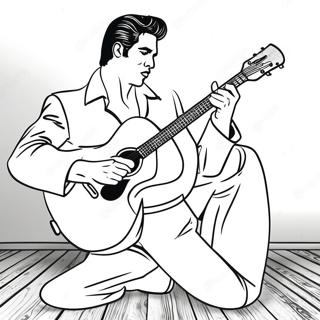 Elvis i Blå Suede Sko Malebog | Elvis malebog