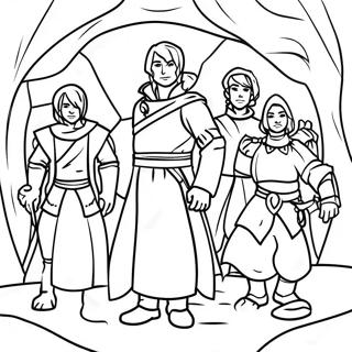 DnD Eventyrer Gruppe Farvelægningsside | DnD malebog