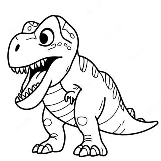 Frygtindgydende T-Rex brølende farvelægningsside | Trex malebog