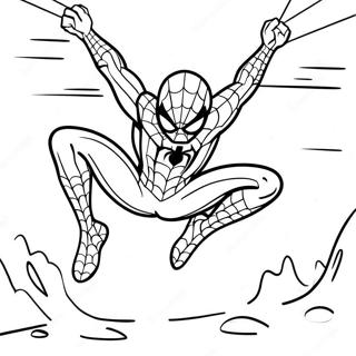 Spider-Man Svinger Gennem Sne Malebog | Marvel Jul malebog