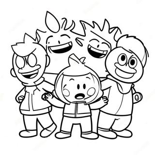 Eddsworld karakterer i aktion farvelægningssider | Eddsworld malebog