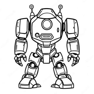 Futuristisk Mech Robot Maleblad | Maskine malebog