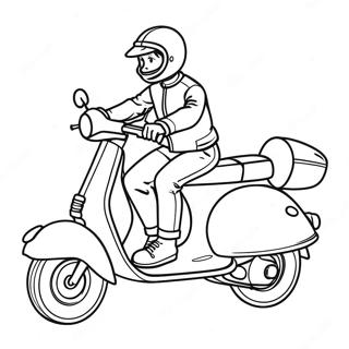 Hurtig Scooter Rytter Maleblad | Scooter malebog