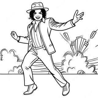 Bad Michael Jackson Danser Farvelægningsside | Bad Michael Jackson malebog
