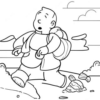 Tintin Farvelægningsside | Tintin malebog