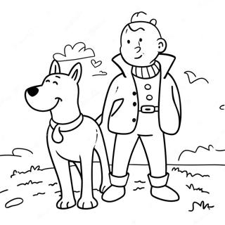 Eventyrlig Tintin og Snusken Farvelægningsside | Tintin malebog