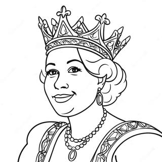 Dronning Farvelægningsside | Dronning malebog