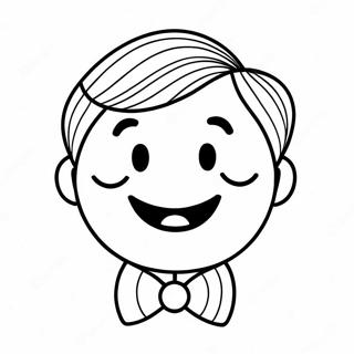 Smiley Preppy Ansigt Farvelægningsside | Smiley Preppy malebog