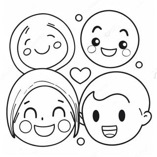 Søde Smiley Preppy Figurer Farvelægningsside | Smiley Preppy malebog