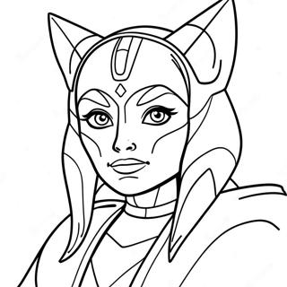 Ahsoka Tano farvelægningsside | Ahsoka malebog