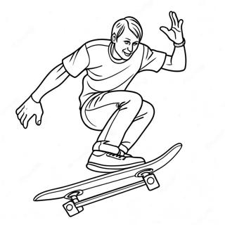 Tony Hawk Udfører et Trick Malebog | Tony Hawk malebog