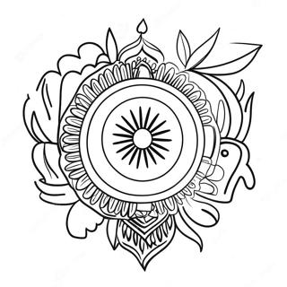 Vibrant Indisk Flag Malebog | Indisk Flag malebog
