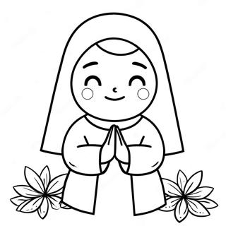 Sød Nonne Beder Malebog | Nonne malebog