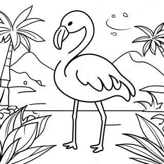 Farverig Miami Flamingo Malebog | Miami malebog