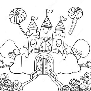 Farverigt Candyland Slot Malebog | Slikland malebog